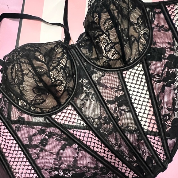 CLEARANCE $90 Adore Me for VS SUPER SEXY Lace and Fishnet Corset! Rare!! - Picture 3 of 4